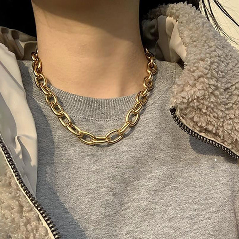 DG-20092201 Chunky Gold Stainless Steel Necklace