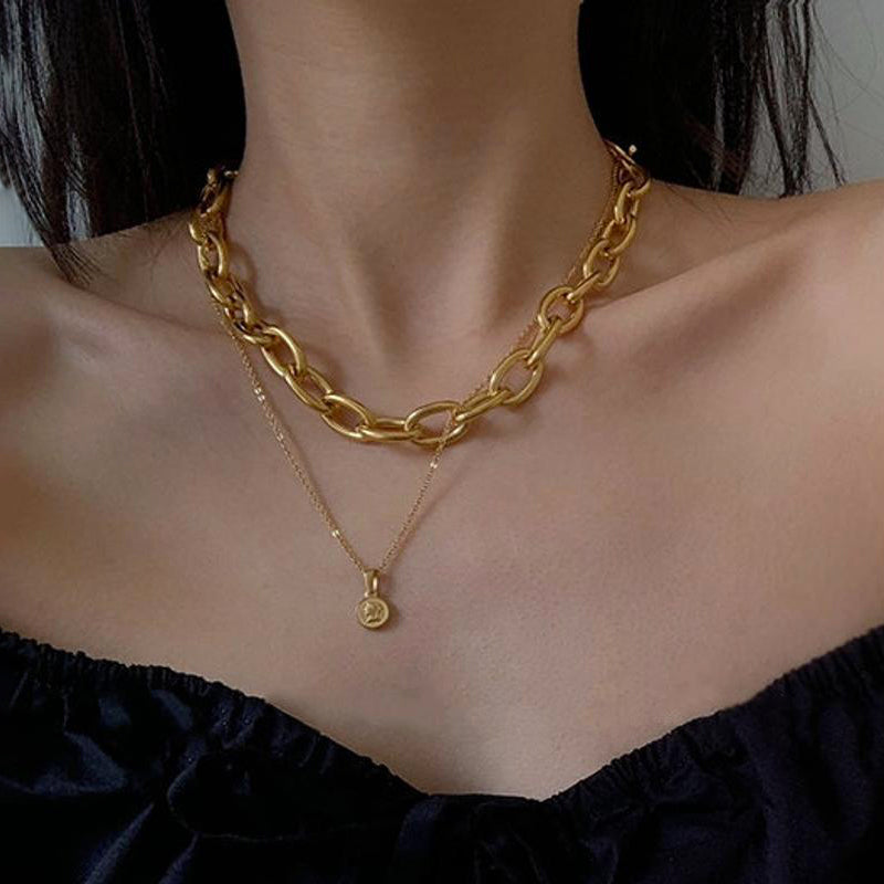 DG-20092201 Chunky Gold Stainless Steel Necklace